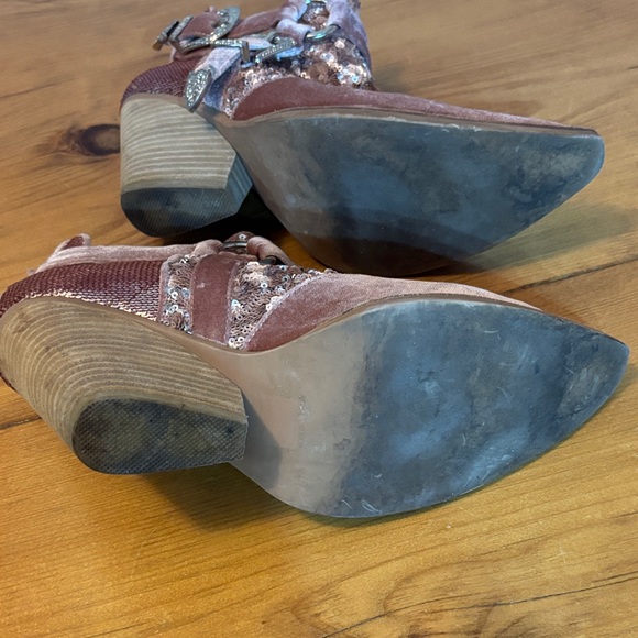 Free People and Jeffrey Campbell Pink Sequin Heeled Boots - Picture 11 of 12